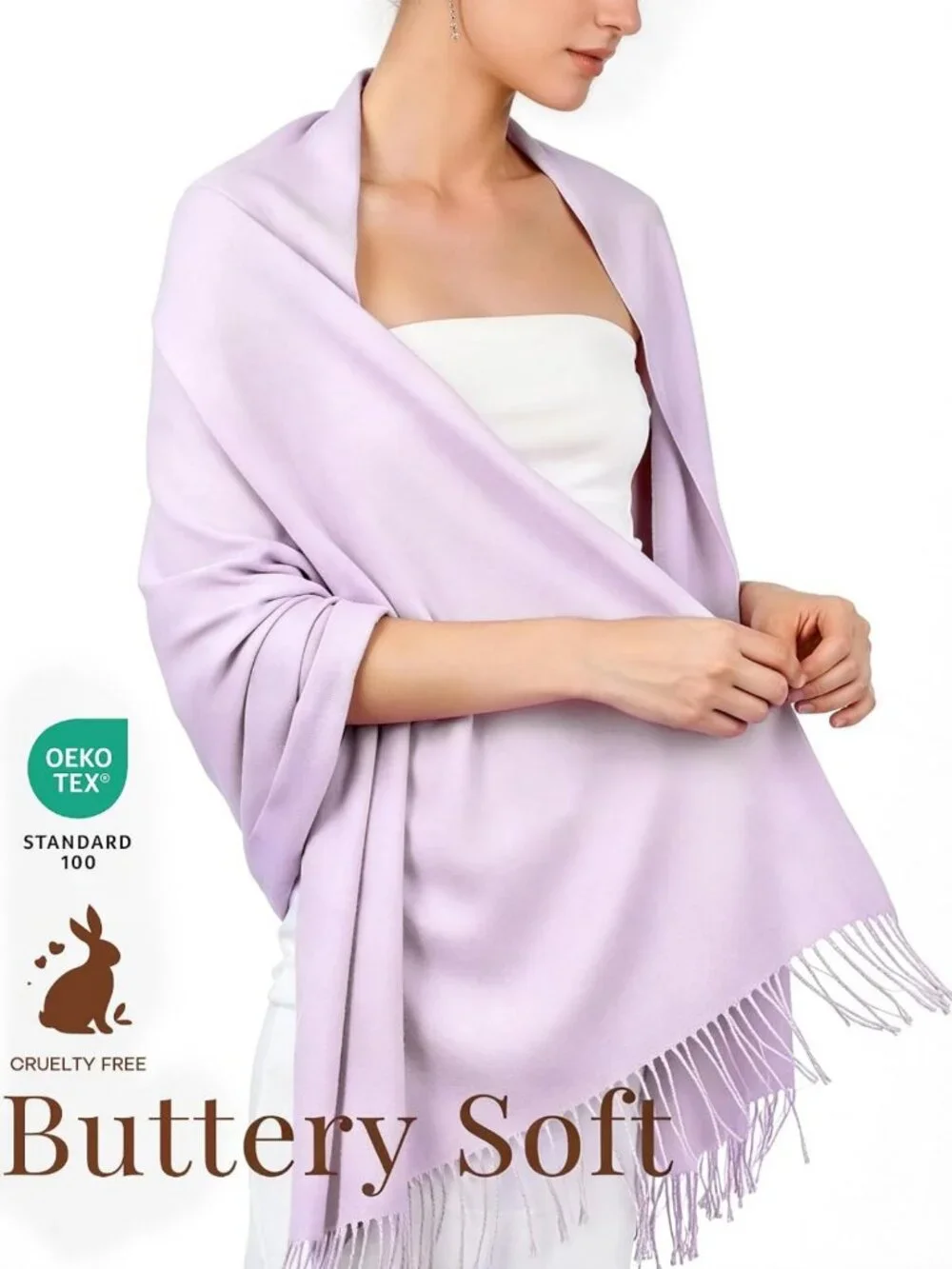 Cozy Cashmere Feel Shawl Wrap Blanket Scarf for Weddings & Special Occasions